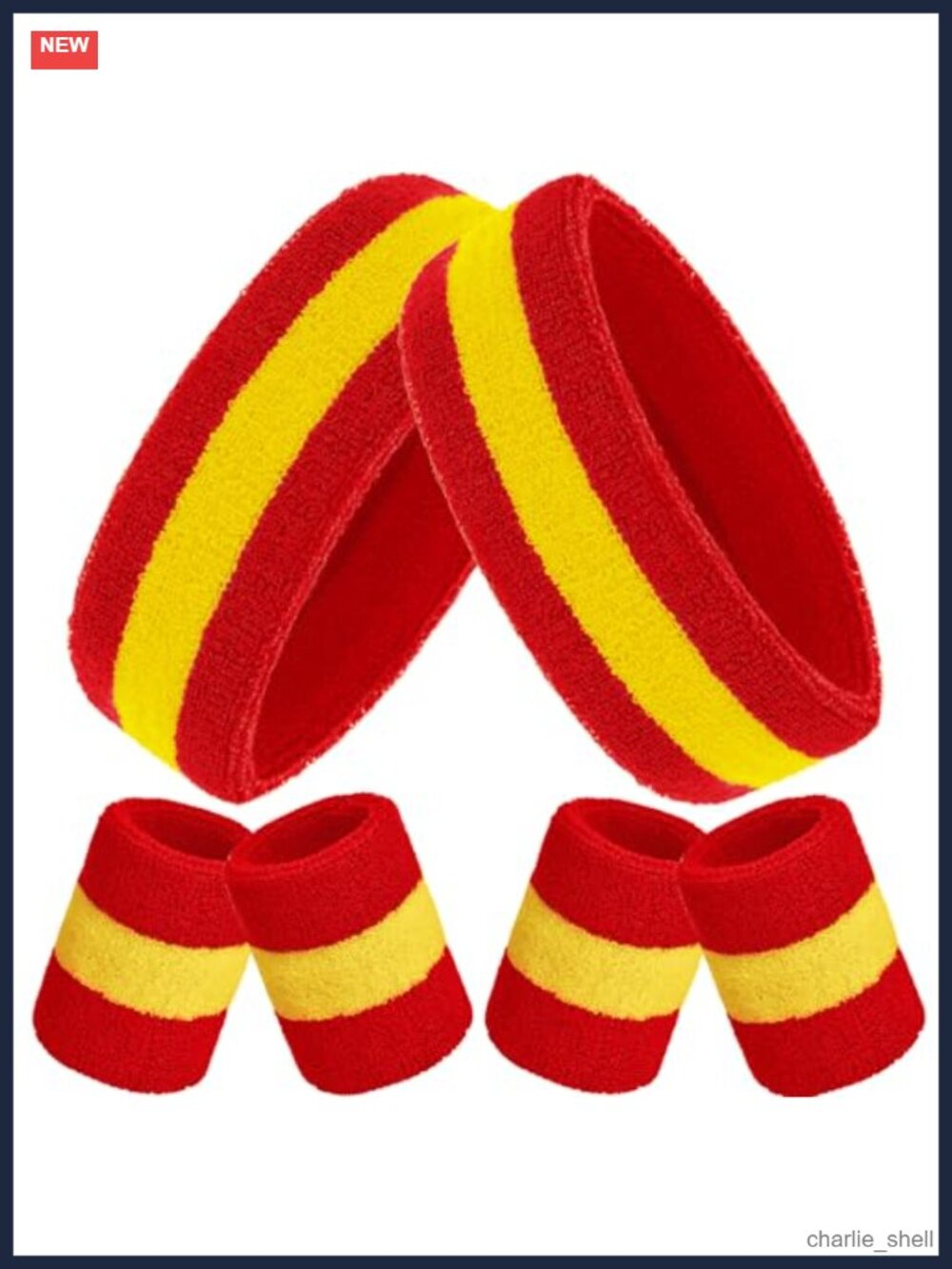 2 Cotton Sport Sweatband Headbands 4 Wristbands Set Gym Athletic